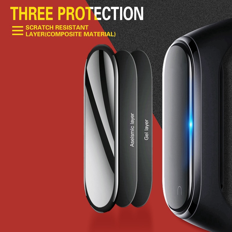 Set 2 Phim bảo vệ màn hình đồng hồ cạnh tròn 3D cho  Xiaomi Mi Band 4