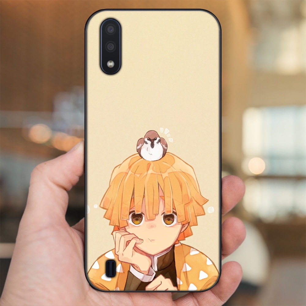 Ốp lưng Samsung A01 viền đen in hình Zenitsu Kimetsu no Yaiba