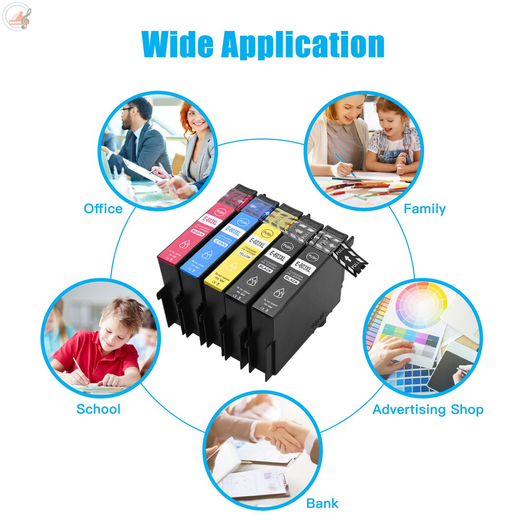 Aibecy 603XL Ink Cartridges Replacement for Epson 603XL 603 XL Compatible with Epson XP-2100/XP-2105/XP-3100/XP-3105/XP-4100/XP-4105 Epson WorkForce WF-2810DWF/WF-2830DWF/WF- 2835DWF/WF-2850DWF Printer, 5 Pack