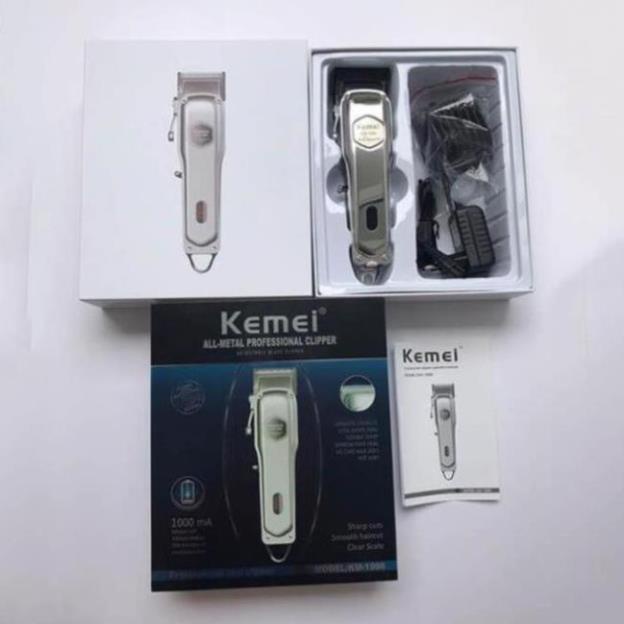 Bộ Đôi Siêu Tông Đơ Kemei KM 1998 - KM6630 Màu Bạc Nguyên Khối Đẳng Cấp Chuyên Nghiệp