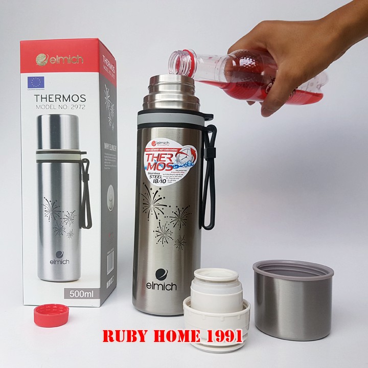 Bình giữ nhiệt/Phích giữ nhiệt Elmich 500 ml 2242972 - Nhập khẩu Séc 100% - Bảo hành 12 tháng