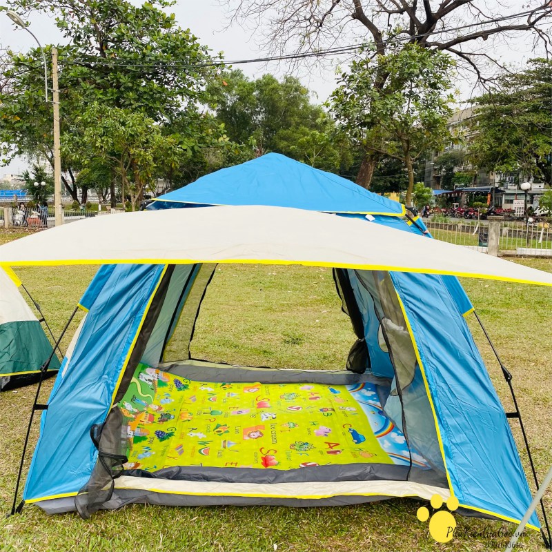 Lều cắm trại Desert Camel 8764, review lều du lịch 4-6 người 1 lớp ở Hà Nội và Hồ Chí Minh có mái hiên cực rộng