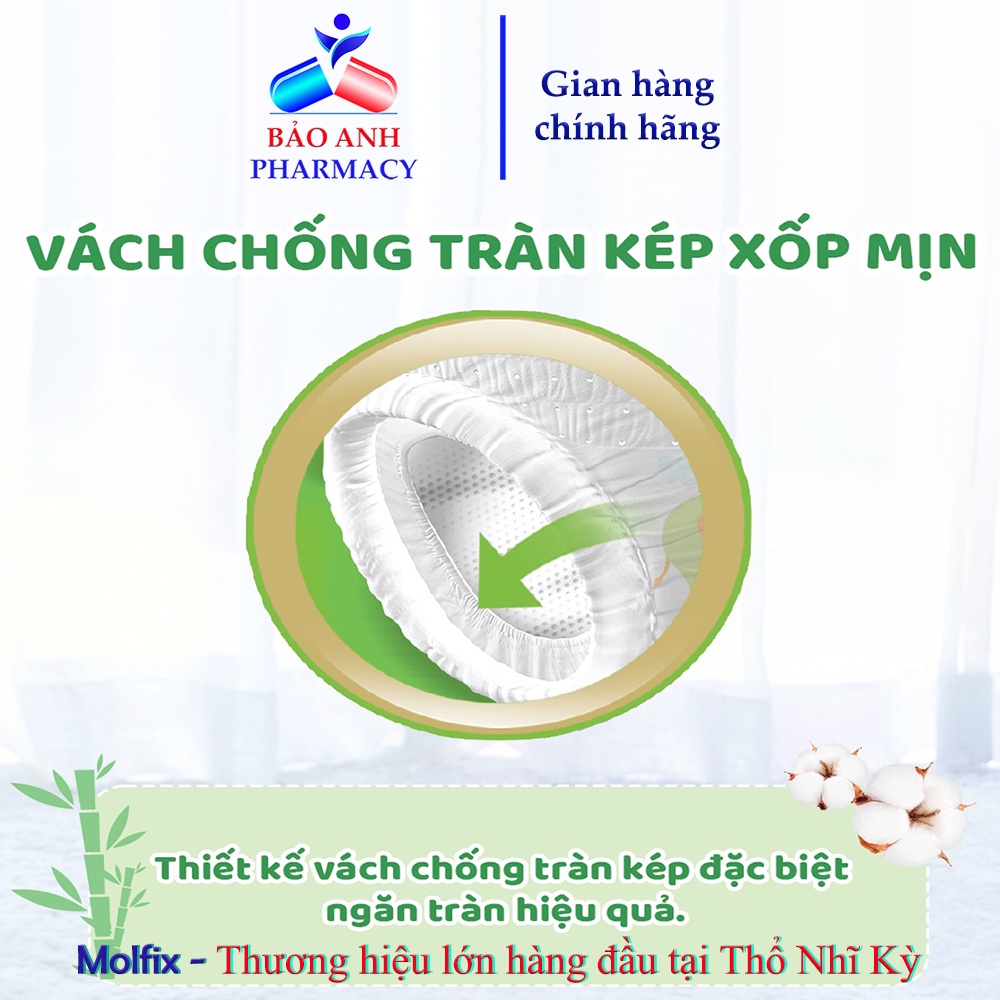 Tã/bỉm quần Molfix Thiên nhiên L68 (+8 miếng)