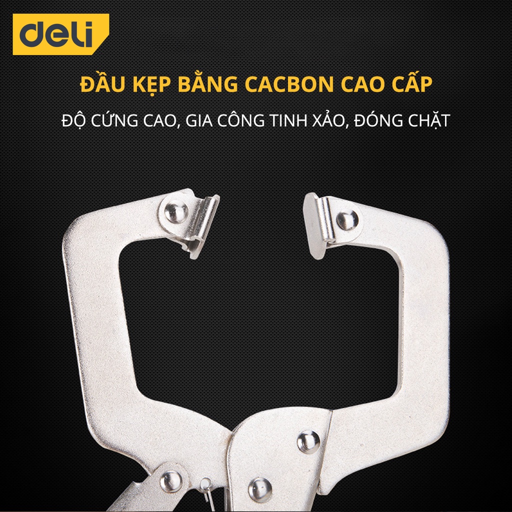 Kìm Kẹp Chữ C Deli Tools Cao Cấp - Hỗ Trợ Cố Định, Giữ Chặt Các Vật Liệu Một Cách Nhanh Chóng, Tiện Lợi Hơn - DL20011