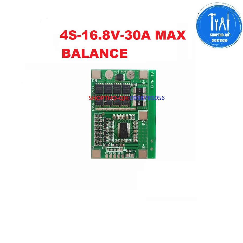 Mạch 4S-30A-Max,sạc cân bằng và bảo vệ pin lipo, lithium18650.