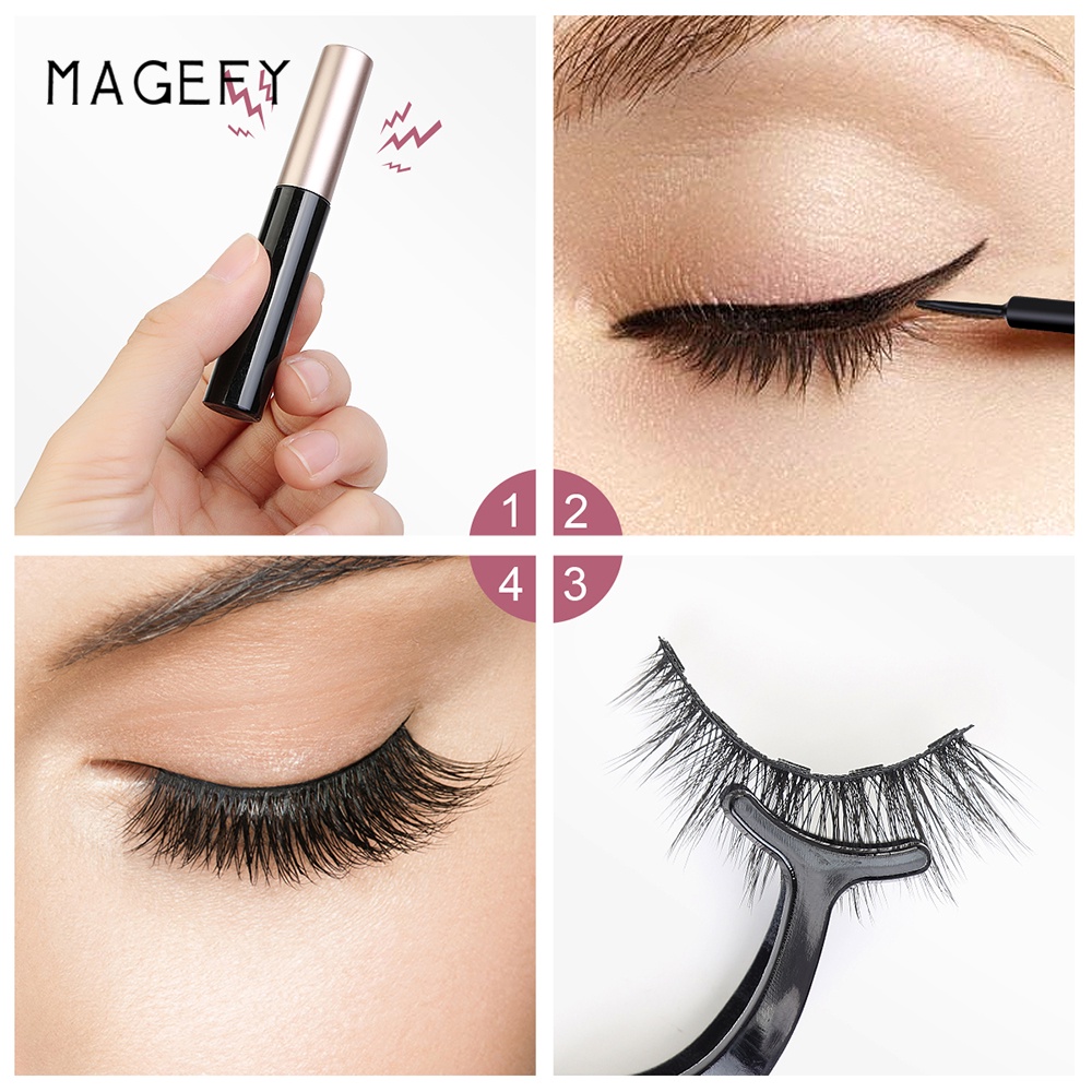 MAGEFY Bộ lông mi giả từ tính Bộ 5 cặp lông mi giả từ tính kèm bút kẻ mắt nước chuyên nghiệp cái nhíp cao cấp  Bộ lông mi giả từ tính kèm bút kẻ mắt