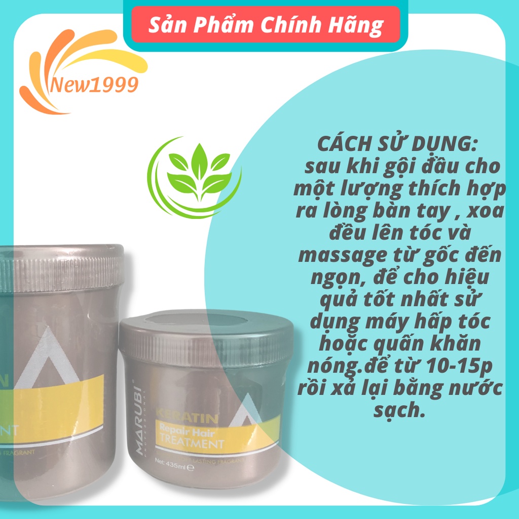 Kem ủ tóc Keratin Marubi dầu xả hấp phục hồi mượt tóc 435ml và 1000ml