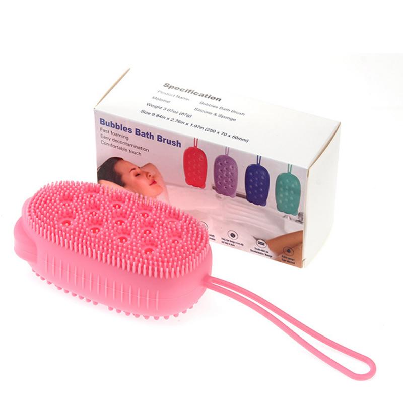 Bàn chải tắm mát xa cơ thể chất liệu silicone tiện dụng