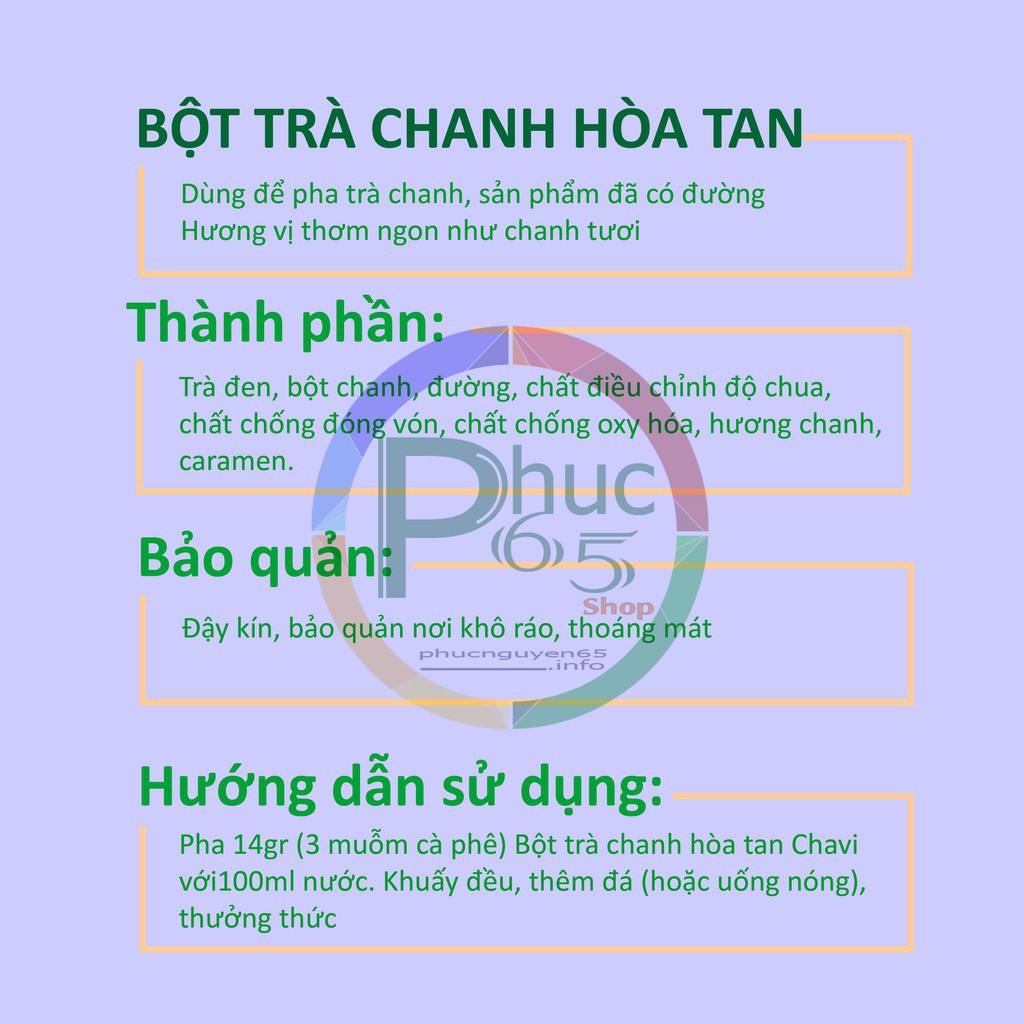 Bột chanh hòa tan Chavi tiện dụng dùng trong pha chế-1KG