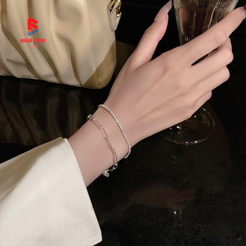Vòng tay mạ bạc thiết kế thời trang Nhật Hàn cho nữ L02