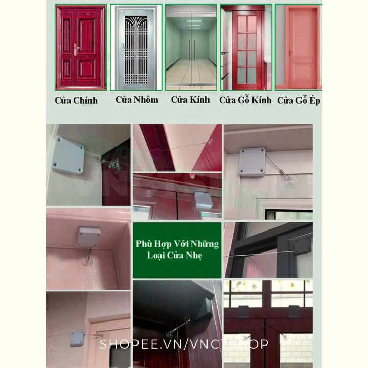 Bộ đóng cửa tự động hộp dây rút đóng khóa chốt cửa tự động cửa hàng văn phòng không cần khoan đục