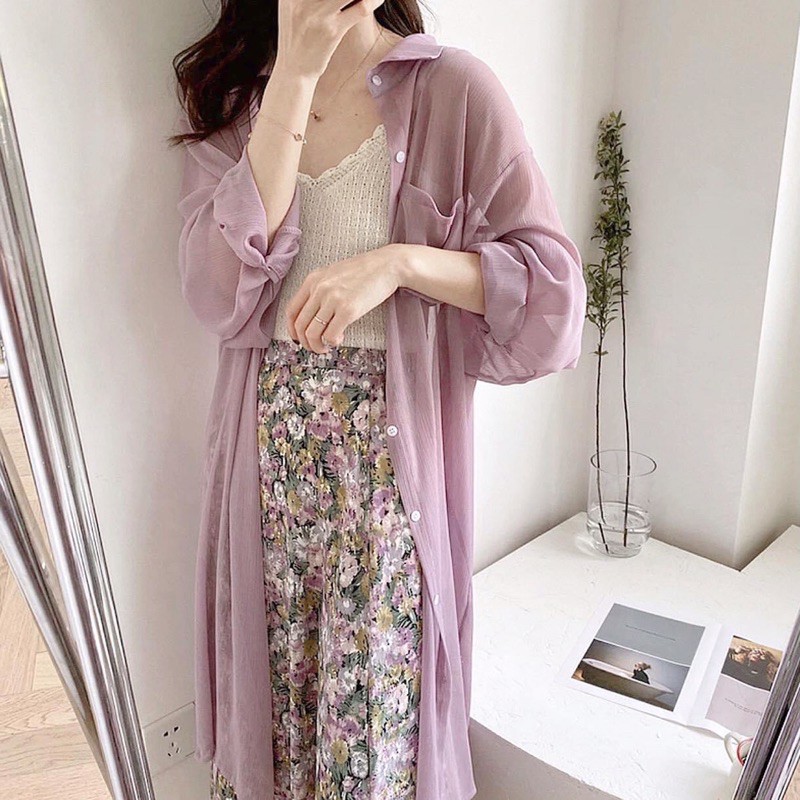 Pass áo sơ mi dáng dài Nut closet