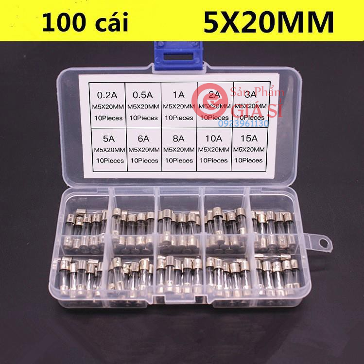 Bộ 100 cầu chì ống 5*20mm ❤️freeship❤️