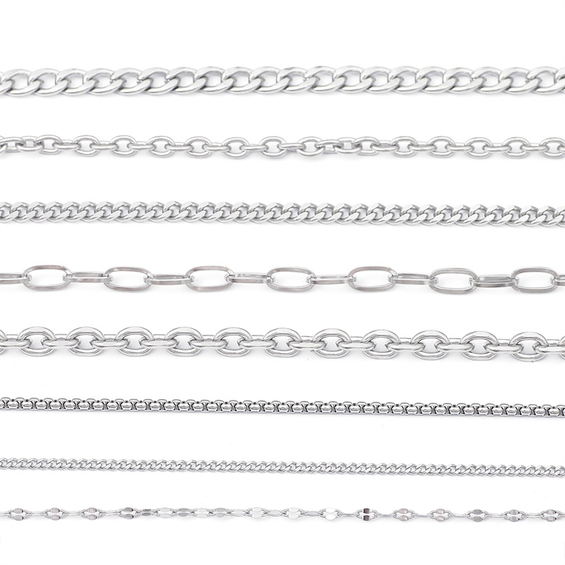 Dây xích BEADIA bằng inox nhiều kiểu dùng làm trang sức diy
