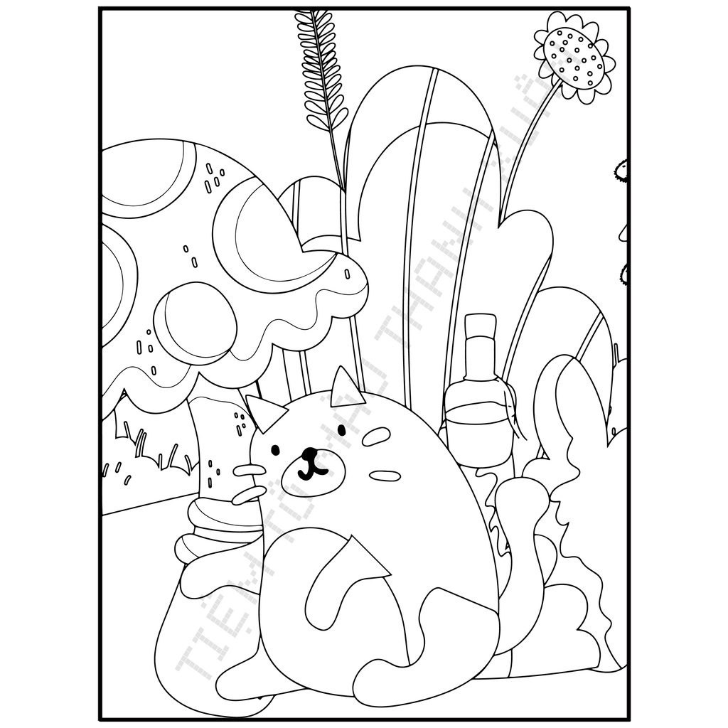 Set 30 Tờ Tranh Tô Màu Hình Mèo Dễ Thương Tô Màu Sáp, Màu Chì - Tiệm Tô Màu Thanh Xuân