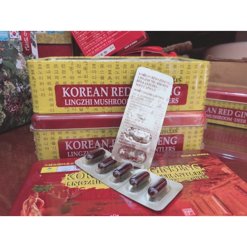 Viên Đạm Hồng Sâm Linh Chi Nhung Hươu 60 viên Bio Hàn Quốc, Date Mới Nhất