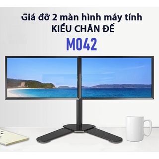 Giá đỡ 2 Màn Hình Máy Tính Để Bàn Đứng Đôi Tay 360 Độ cho màn hình 10-27inch- M042 xoay 360 độ giá rẻ