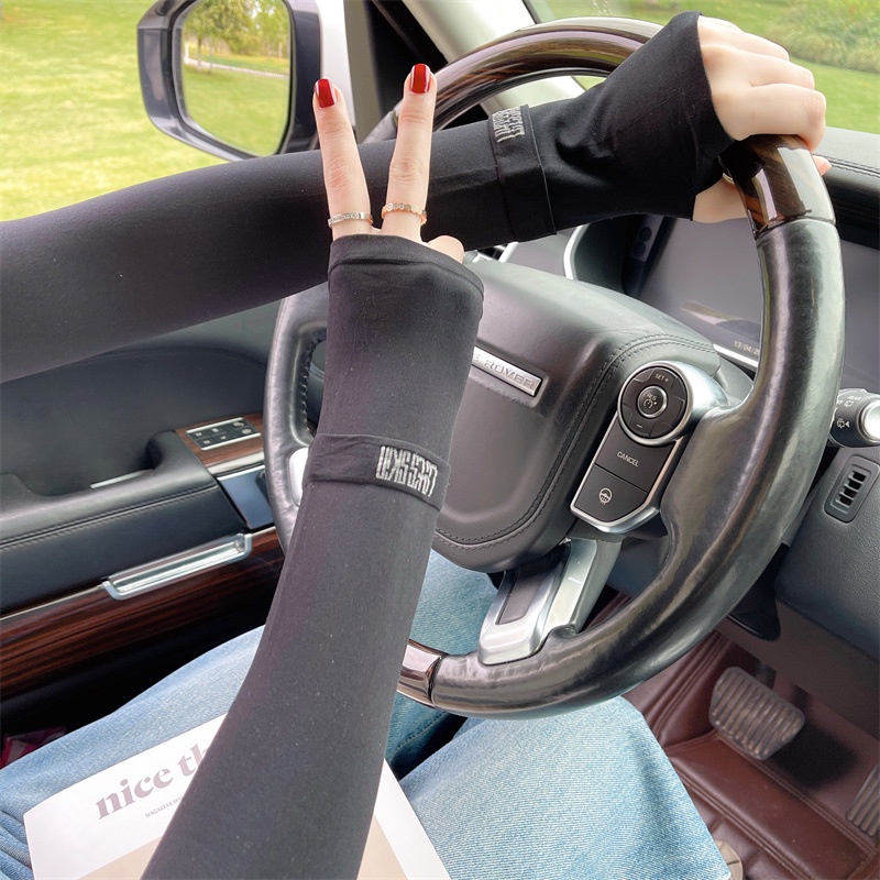 Găng tay dài chống nắng màu trơn chất lượng cao thời trang mùa hè cho nam và nữ