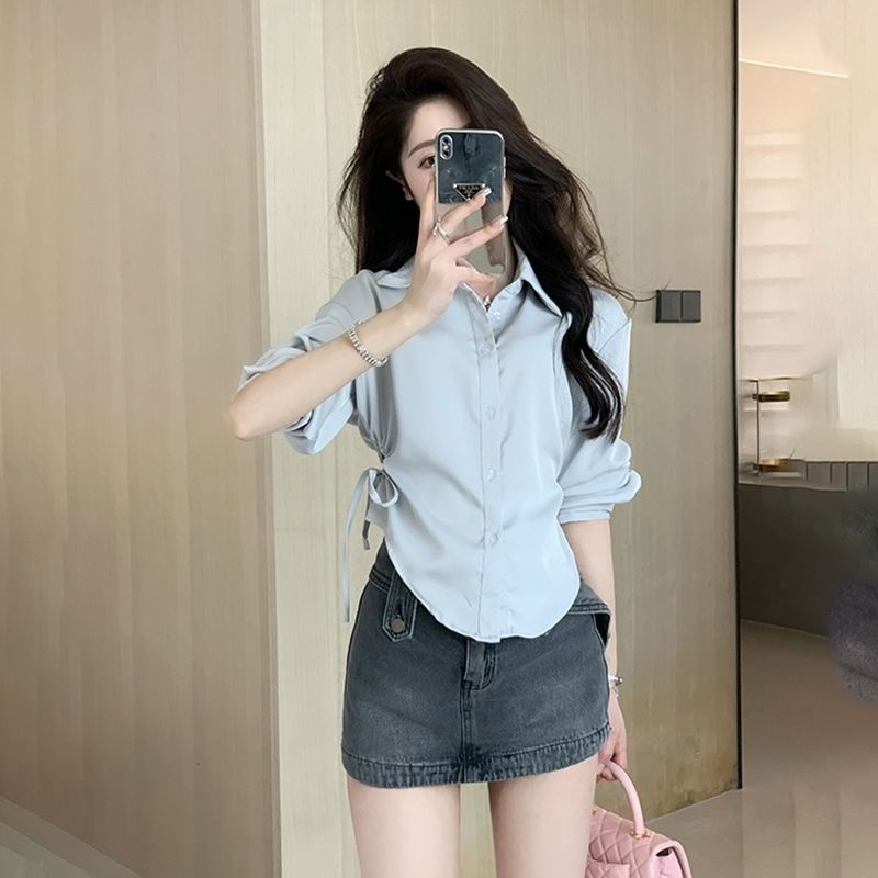 Áo sơ mi BH tay dài dáng rộng phong cách thời trang Hàn Quốc