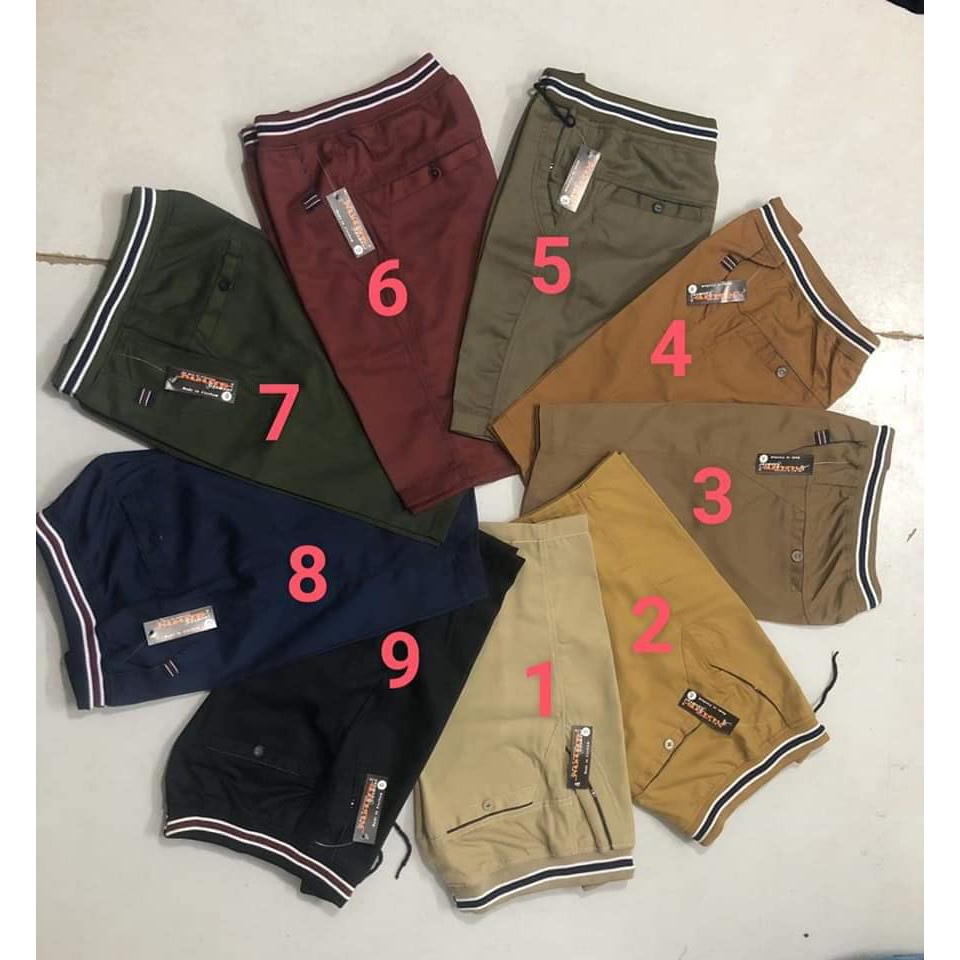 Quần Short Kaki Nam Dây Lưng Thun Dây Rút Thắt