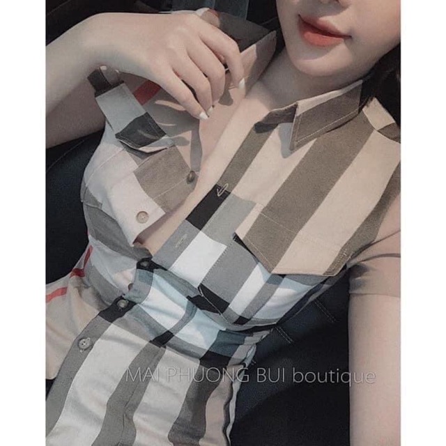 Áo sơ mi kẻ 2 túi hộp (new)
