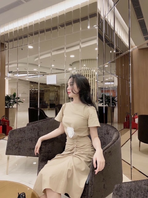 Đầm dự tiệc eo nhún chuổi