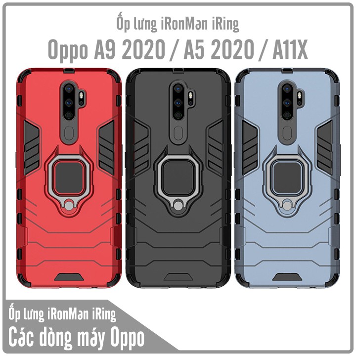 Ốp lưng iRON - MAN IRING Nhựa PC cứng viền dẻo cho các dòng Oppo Realme 5 / Realme 5 Pro / A9 2020 / A5 2020 / A11X / A5