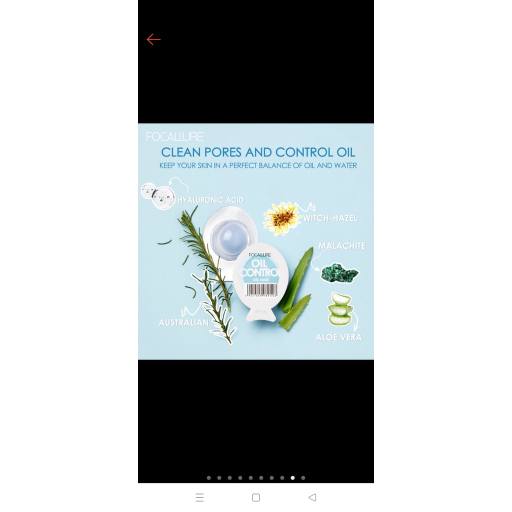 Mặt nạ FOCALLURE 3.8g, mặt nạ nội địa trung dưỡng sáng da, kiềm dầu, dưỡng ẩm sâu, se khít lỗ chân lông và giảm mụn