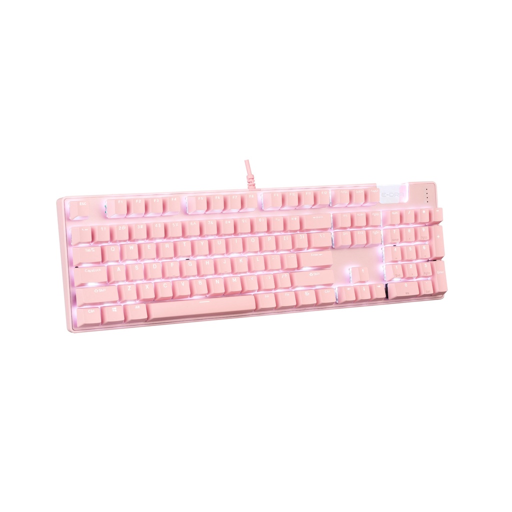 Bàn phím cơ E-Dra EK312 Pink - Led trắng - Màu hồng - E-Dra Switch - Bảo hành 24 tháng