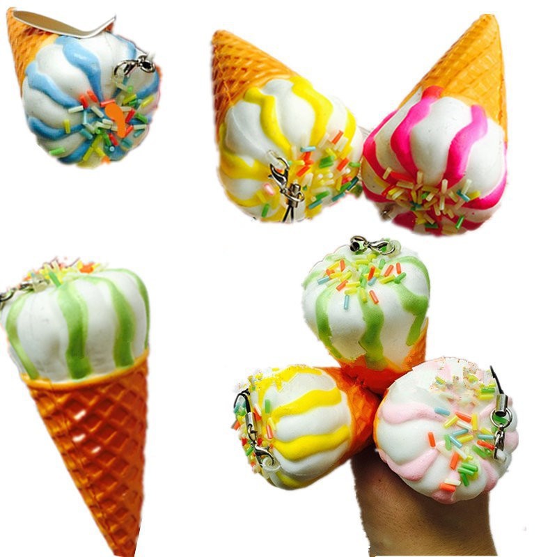 c1PCS Cute Sprinkle Ice Cream Squishy Super Slow Rising Colorful Bread Cake toyz