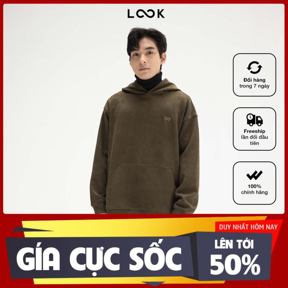 XẢ Áo hoodie basic da lộn LOOK SUEDUE HOODIE
