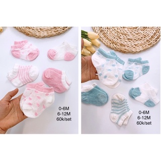 Set 5 đôi tất lưới thông thoáng cho bé sơ sinh