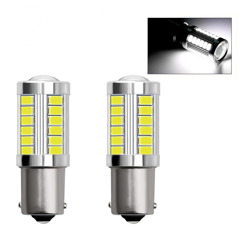 Set 2 Bóng Đèn Led 1156 Ba15S P21W 33 Led 5630 5730 Smd Ánh Sáng Trắng / Vàng / Đỏ Dành Cho Ô Tô Màu Sắc