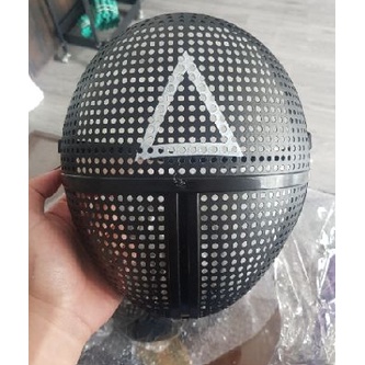 Mặt nạ bằng nhựa hình tròn Squid Game phong cách Halloween dùng làm đạo cụ chụp ảnh độc đáo