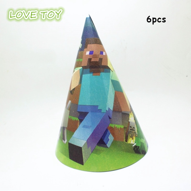 Bộ Cốc Và Dĩa Giấy In Họa Tiết Minecraft Dùng Một Lần Cho Tiệc Sinh Nhật
