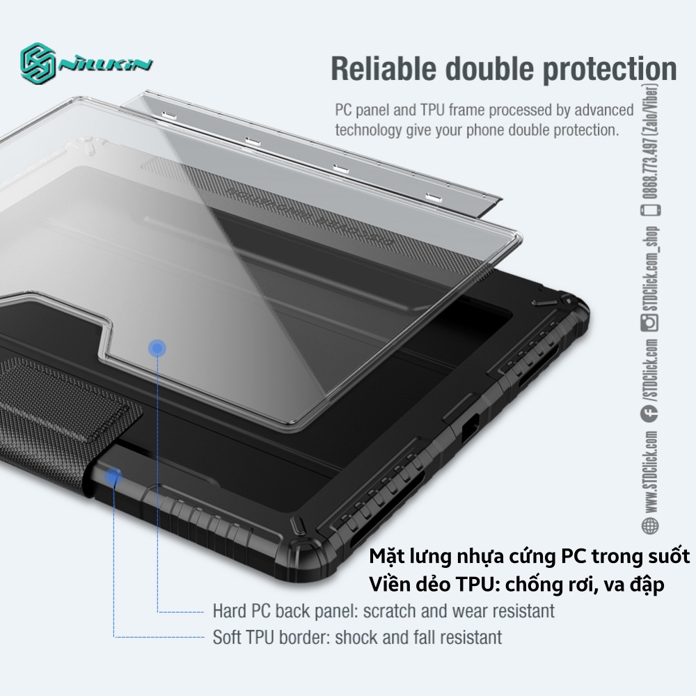 BAO DA IPAD PRO M2 12.9 2022 - M1 12.9 2021 - 12.9 2020 NILLKIN BUMPER PRO CAMSHIELD CHÍNH HÃNG