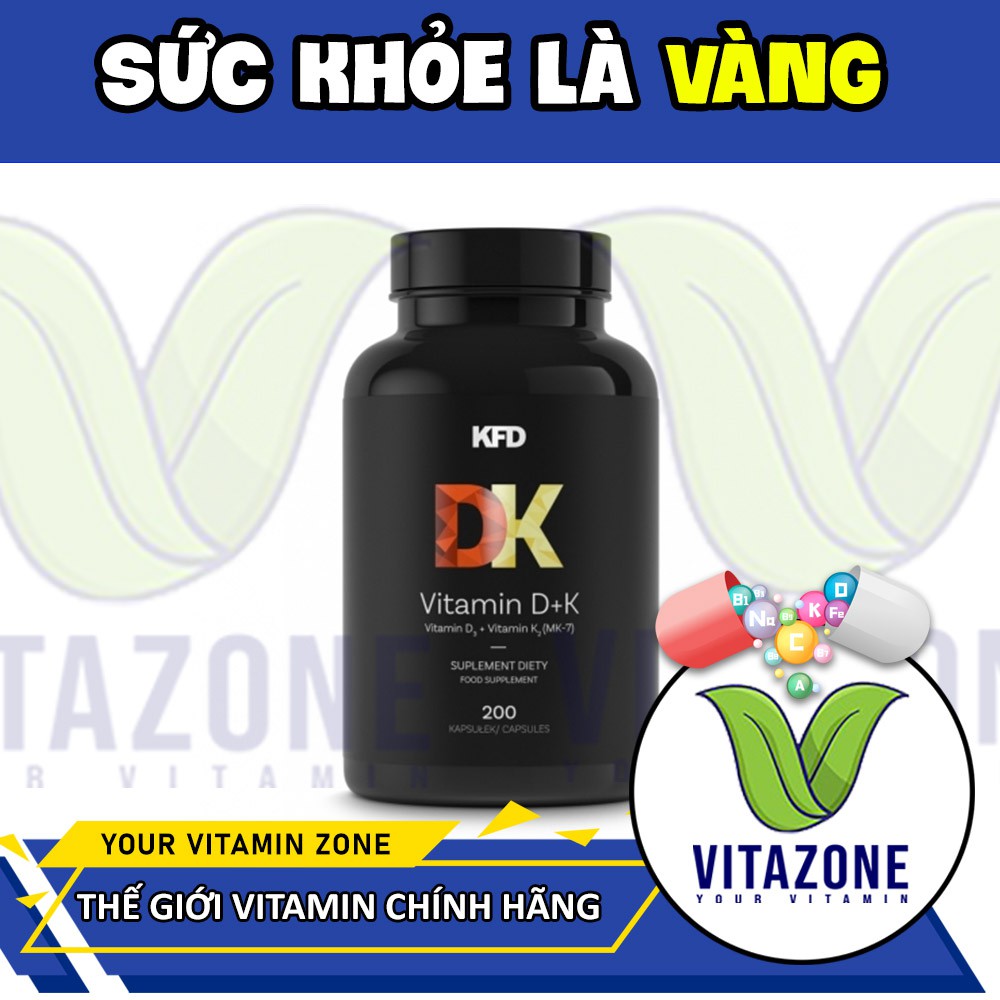 KFD VITAMIN D3 K2 MK7 - HỖ TRỢ XƯƠNG KHỚP, HỆ MIỄN DỊCH (200 VIÊN)