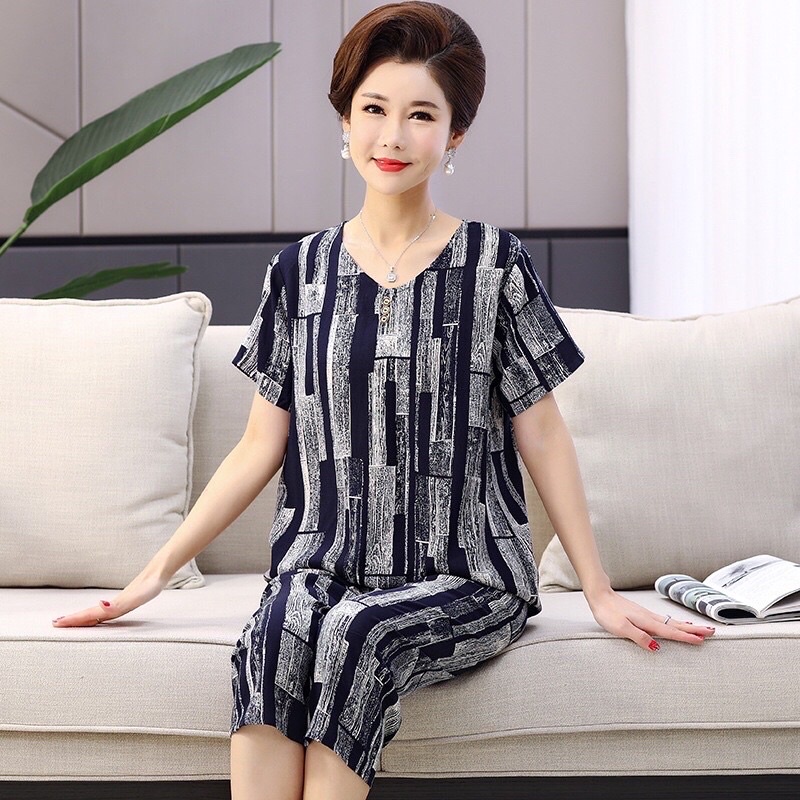 bộ đồ trung niên nữ, bộ trung tuổi mặc nhà cho mẹ và bà