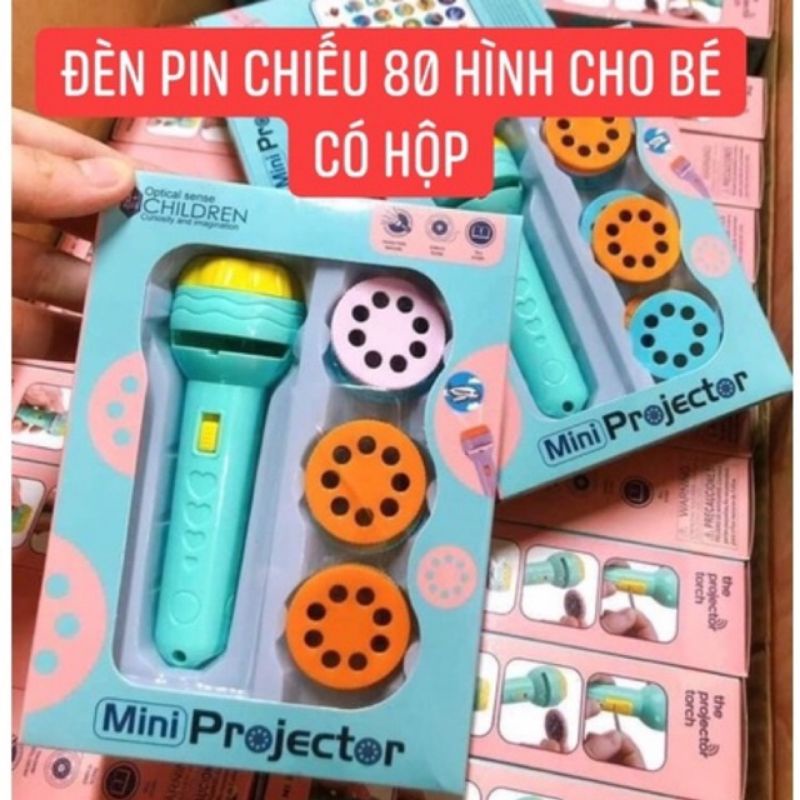 Đèn pin chiếu hình cho bé , đèn pin chiếu 80 hình loại mới sáng hơn và sắc nét hơn