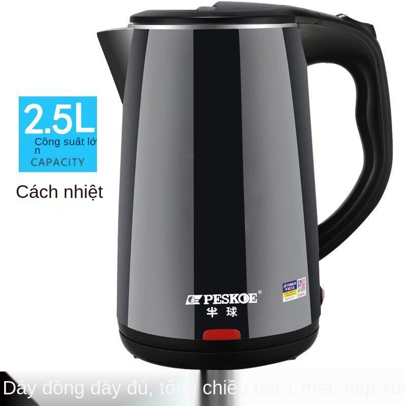 Bán cầu cách nhiệt thông minh Mì ấm dung tích lớn 2,5L có tự động ngắt điện dùng trong gia đình, đun nước