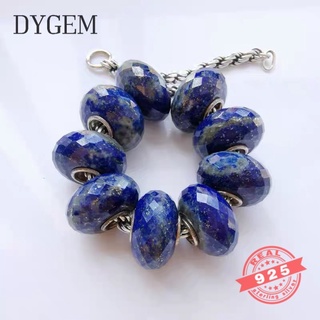 Hạt charm đá Lapis Lazuli thiên nhiên lõi bạc s925