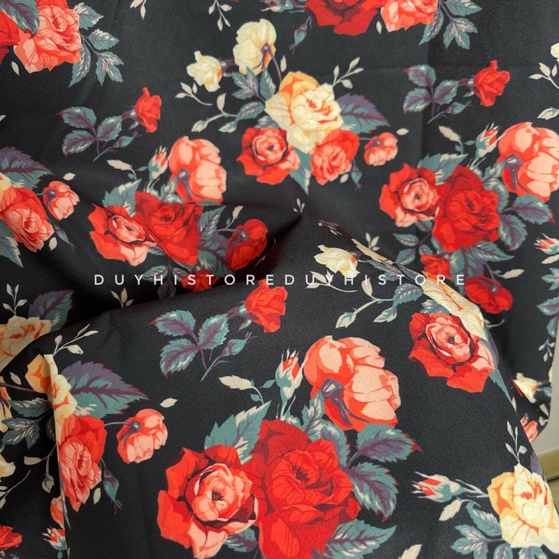 Áo sơ mi cộc tay HOA HỒNG họa tiết unisex form rộng | DUYHI | Ảnh thật