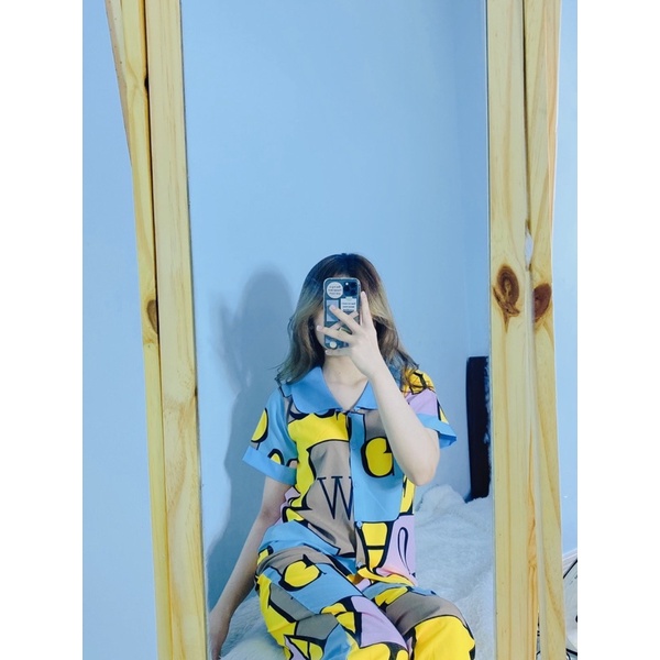 🪴🪴ĐỒ BỘ PIZAMA CHẤT LỤA HOẠ TIẾT LẠP THỂ