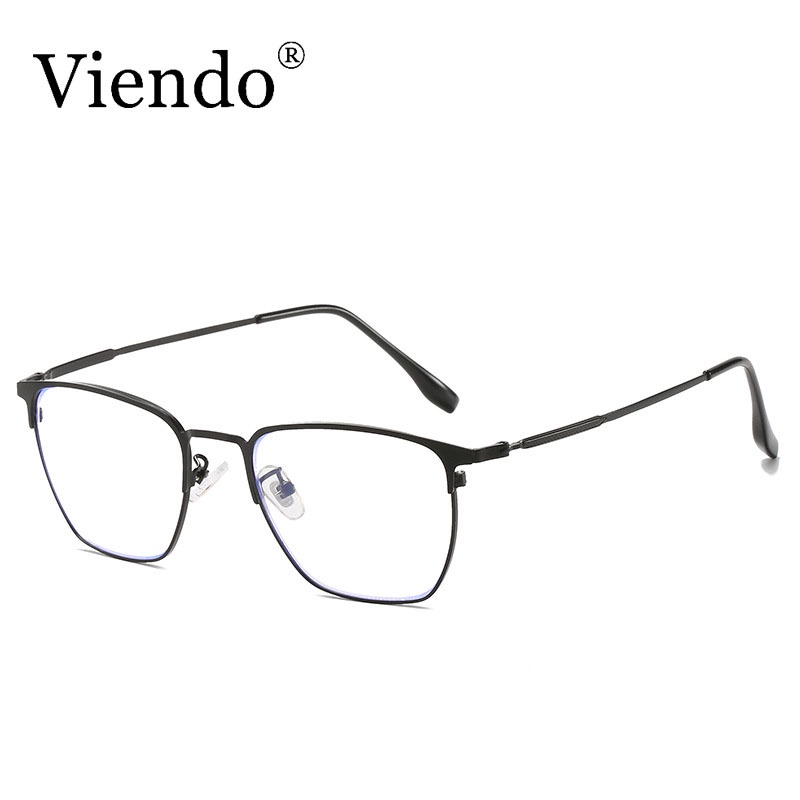 Gọng kính cận VIENDO kim loại dáng vuông đổi màu chống ánh sáng xanh chống tia uv thanh mảnh thời trang cho nam và nữ