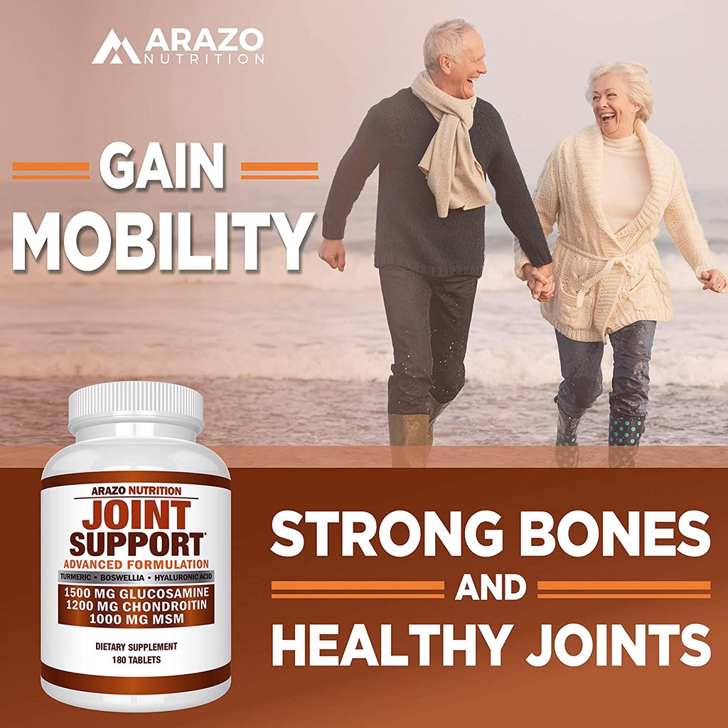 Arazo Nutrition Joint Support Glucosamine Chondroitin MSM 180 Viên - Hỗ Trợ Sức Khỏe Xương Khớp