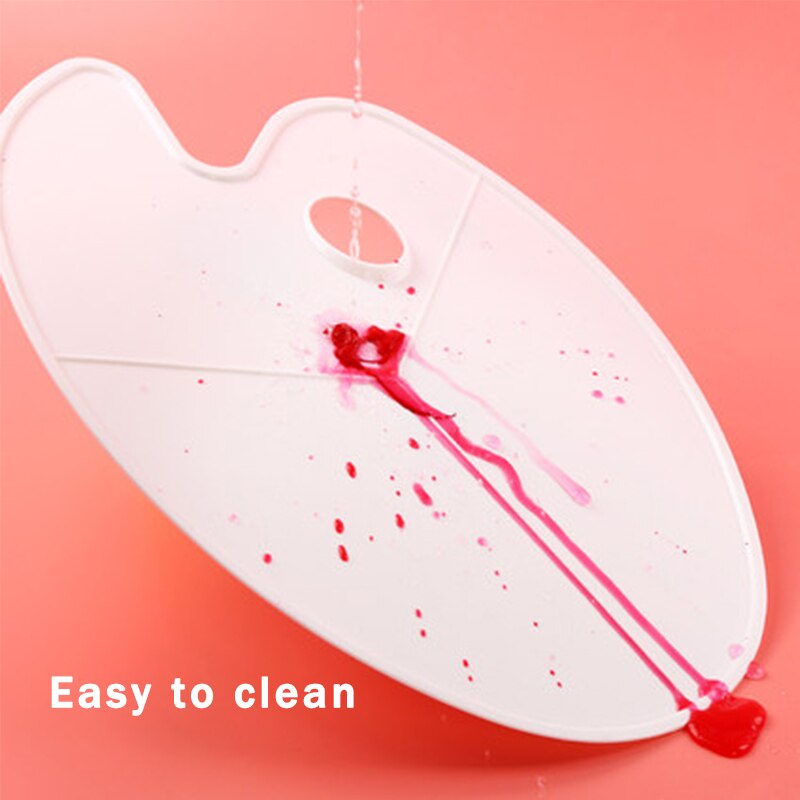 Bảng pha màu ANGEL MARK hình oval chia 3 ngăn bằng nhựa màu trắng loại nhỏ/ lớn/ trung bình cho màu nước dầu acrylic bột