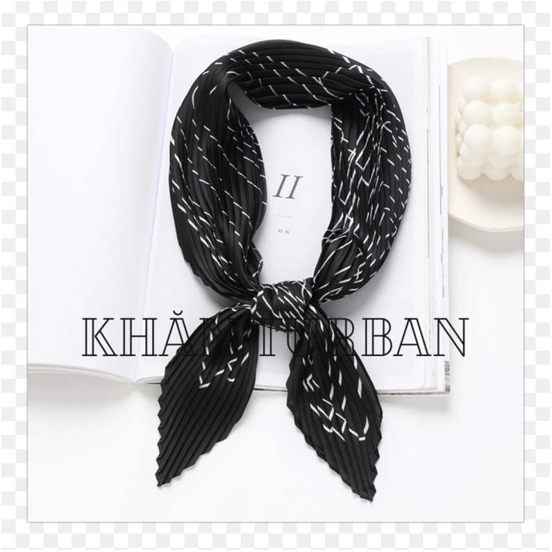 Khăn lụa xếp li thanh lịch nữ tính - Khăn turban