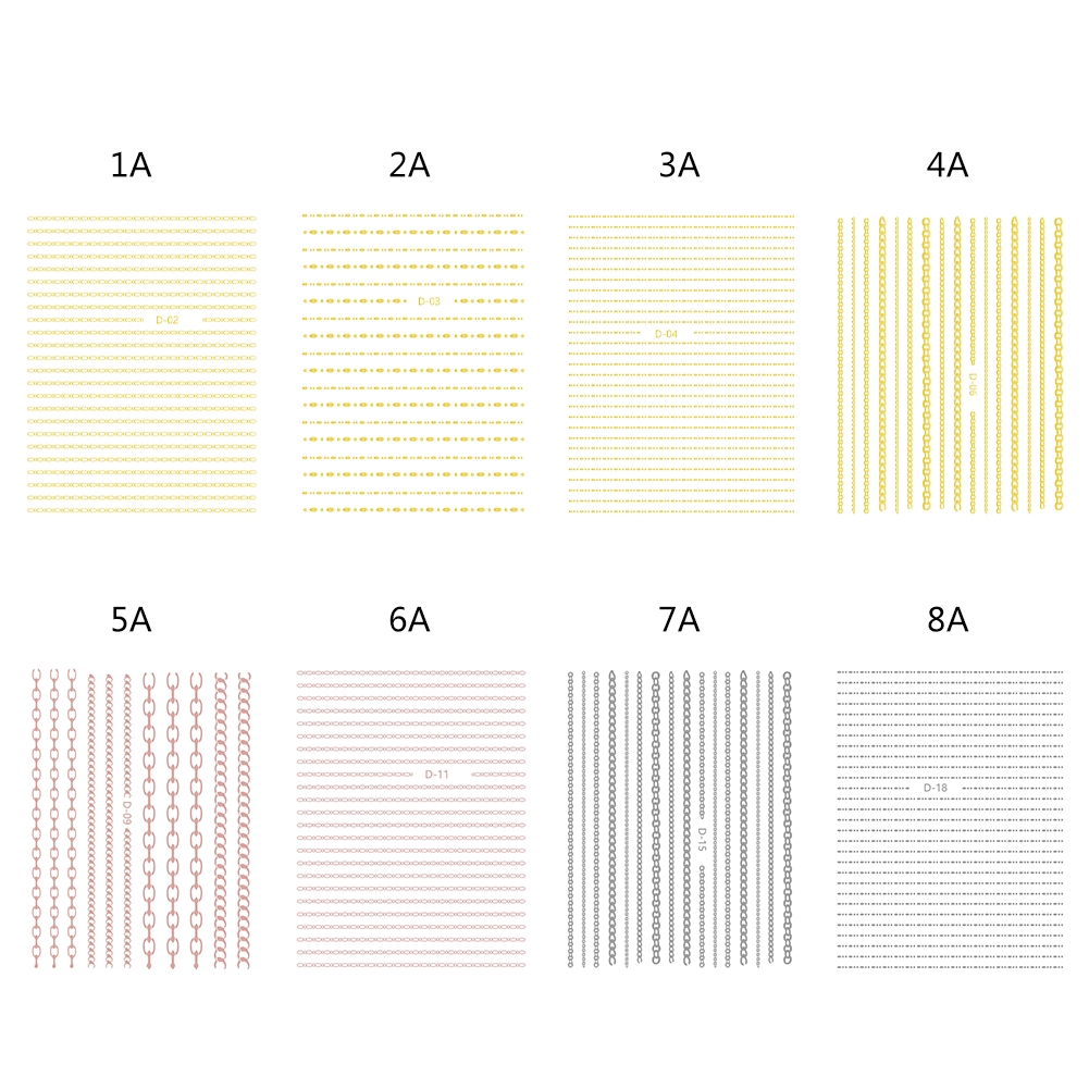 [Hàng mới về] Miếng dán viền vàng 3D dùng trang trí móng tay làm nail chuyên dụng