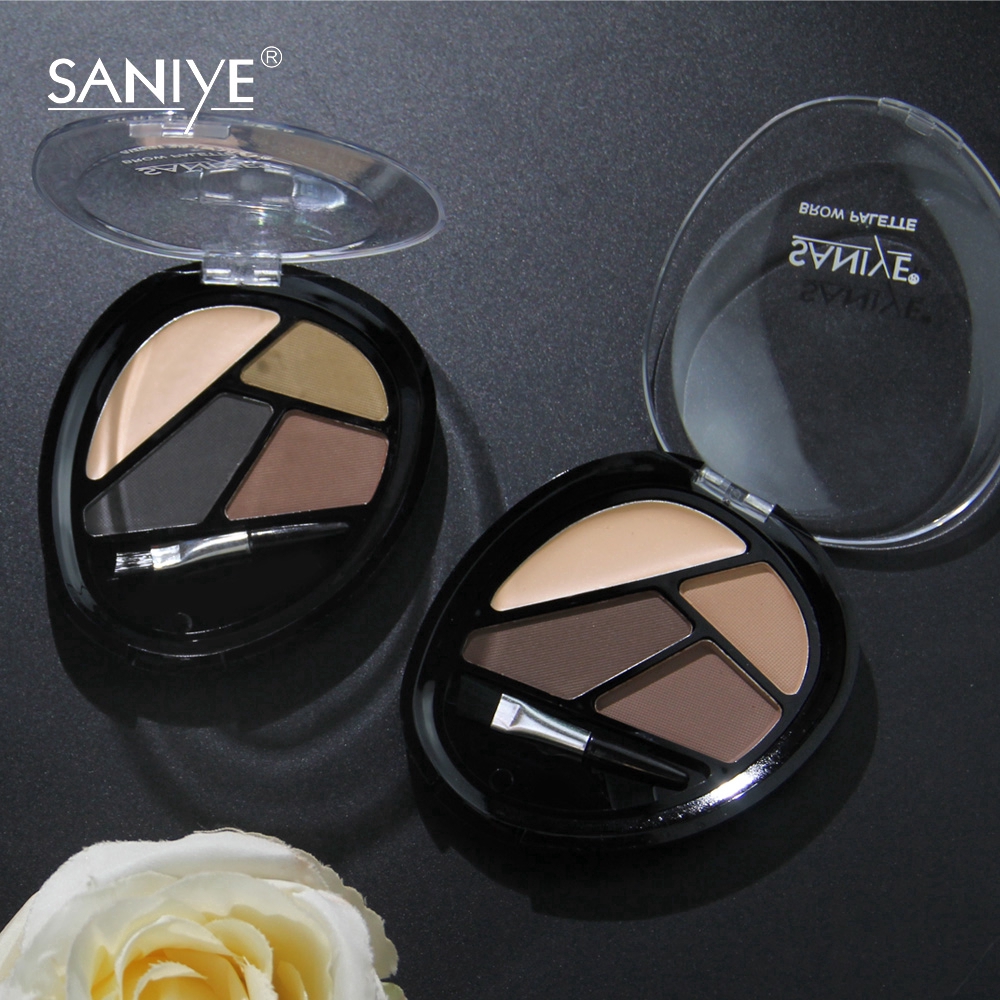 [Hàng mới về] Bảng phấn kẻ mày Saniye 4 màu 3D thời trang chuyên nghiệp kèm cọ tiện dụng E0492 | BigBuy360 - bigbuy360.vn