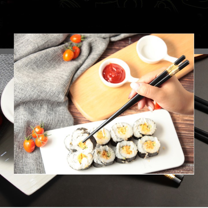 Combo 10 Đôi Đũa Vàng Hàn Quốc, Đũa Ăn Cao Cấp Chống Mốc, Chống Trơn, Bền Màu